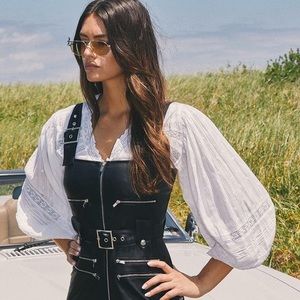 WeWoreWhat faux leather overalls